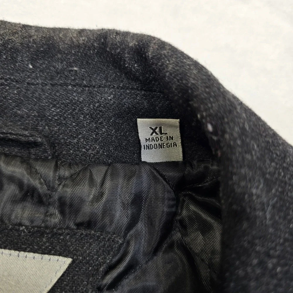 Levi Strauss Wool Bomber Jacket Mens‎ XL Dark Gray Zip Quilted Lined